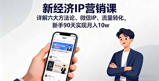 <span style='color:#bd7800'>新经济IP营销课:详解六大方法论、微信IP、流量转化,新手90天实现月入</span>