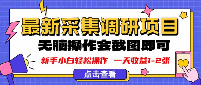 <span style='color:#078a00'>新版采集调研项目，截图上传即可，无脑操作，日收益1-2张</span>