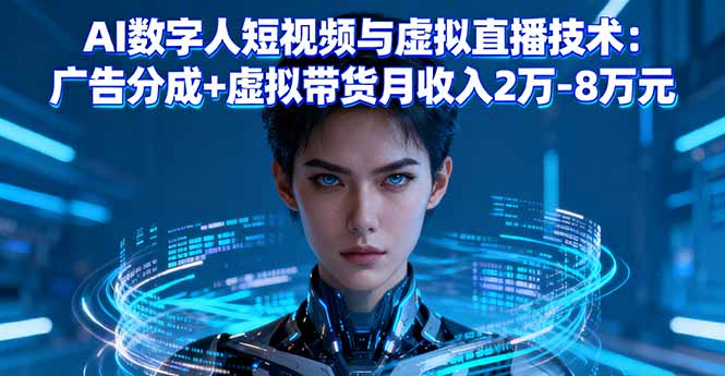 <span style='color:#bd7800'>AI数字人短视频与虚拟直播技术:广告分成+虚拟带货月收入2万-8万元</span>