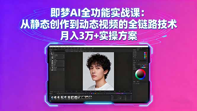 <span style='color:#a100e0'>即梦AI全功能实战课:从静态创作到动态视频的全链路技术 月入3万+实操方案</span>