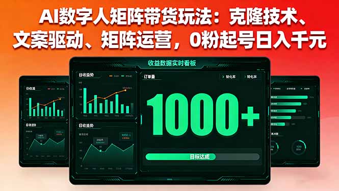 <span style='color:#001aff'>AI数字人矩阵带货玩法:克隆技术、文案驱动、矩阵运营,0粉起号日入千元</span>