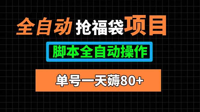 <span style='color:#078a00'>全自动抢福袋项目,单号一天80+脚本全自动操作</span>