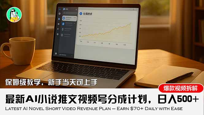 <span style='color:#bd7800'>最新AI小说推文视频号分成计划,新手小白也能当天日入500+教程</span>