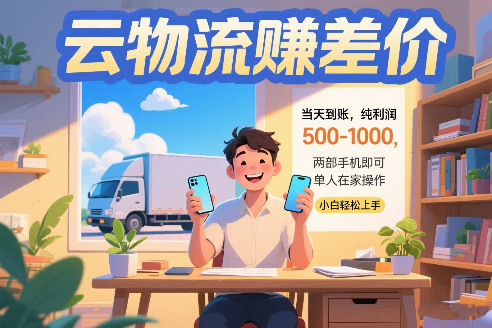 <span style='color:#bd7800'>云物流赚差价 当天到账纯利润500-1000 两部手机即可 可单人在家操作 小</span>