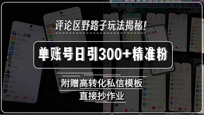 <span style='color:#ff0000'>评论区野路子玩法揭秘!单账号日引300+精准粉,附赠高转化私信模板,直</span>