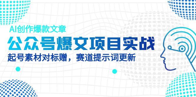 <span style='color:#ff0000'>公众号爆文项目实战,AI创作爆款文章,起号素材对标赠(附赛道AI提示词</span>