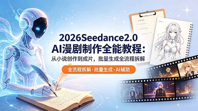 <span style='color:#078a00'>2026Seedance2.0 AI制作全能教程：从小说创作到成片，批量生成全流程拆解</span>
