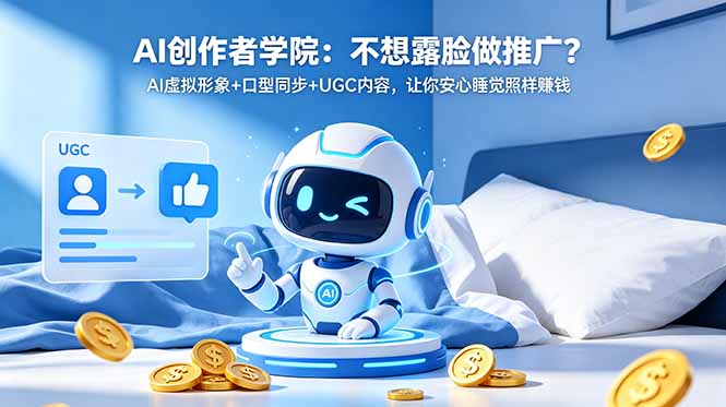 <span style='color:#078a00'>AI创作者学院:不想露脸做推广?AI虚拟形象+口型同步+UGC内容,让你安心睡觉照样赚钱</span>