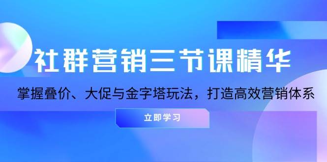社群营销实战指南:解析叠价策略、大促规划与金字塔体系,构建高效运营路径