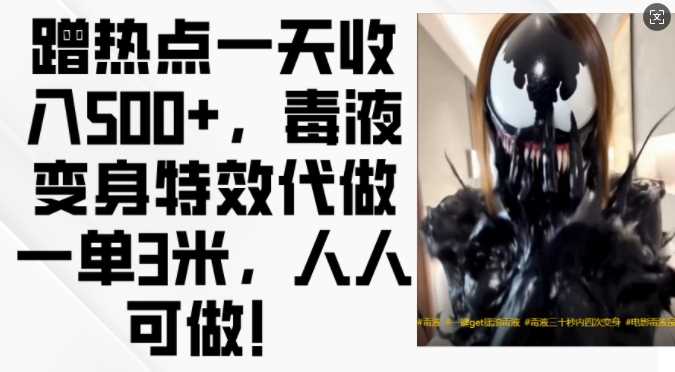 毒液变身特效制作技巧:零基础入门指南,轻松掌握视觉创意新技能