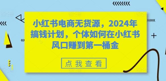 个体掘金小红书电商：零库存模式解析，2024实战指南与成长路径规划