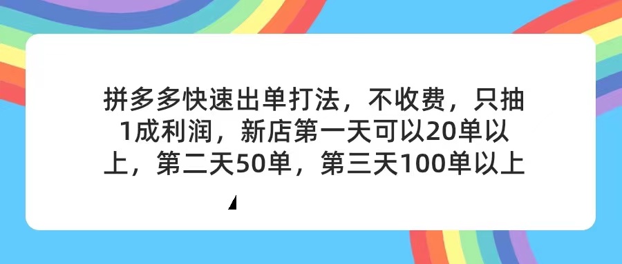 拼多多快速起店实战指南：两天高效合作模式，产品上架全程无偿对接支持