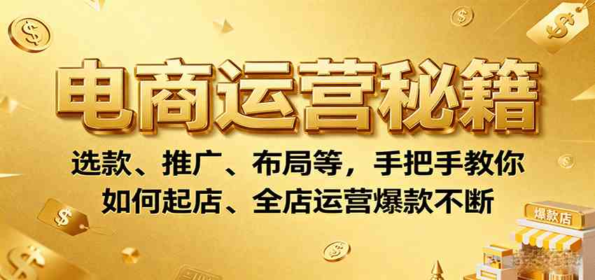 电商运营秘籍:选款、推广、布局等,手把手教你如何起店、全店运营爆款不断
