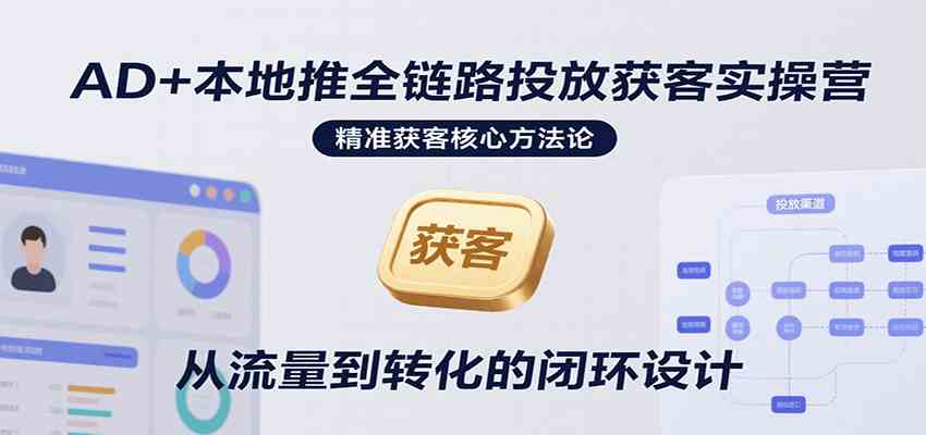 AD+本地推全链路投放获客实操营，快速掌握精准获客技巧，当天投放当天转化高效营销