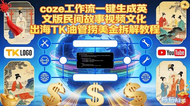Coze扣子工作流一键生成英文版民间故事视频,文化出海TK油管捞美金拆解教程 Coze扣子工作流一键生成英文版民间故事视频,文化出海TK油管捞美金拆解教程