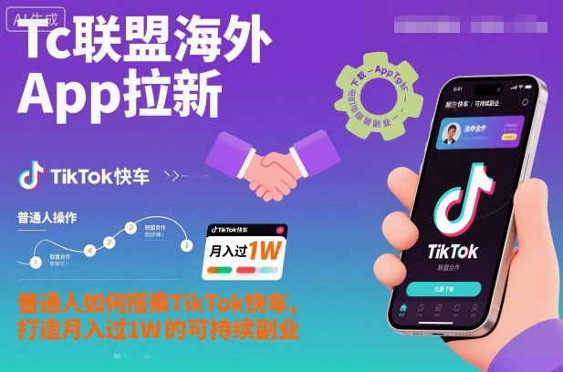 Tc联盟海外App拉新:普通人如何搭乘TikTok快车,打造月入过1W的可持续副业 Tc联盟海外App拉新:普通人如何搭乘TikTok快车,打造月入过1W的可持续副业