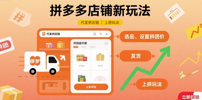 拼多多店铺新玩法,代发供应链上拼玩法 拼多多店铺新玩法,代发供应链上拼玩法