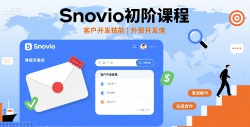 Snovio初阶课程,客户开发技能,外贸开发信 Snovio初阶课程,客户开发技能,外贸开发信