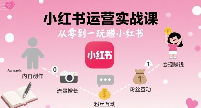 小红书运营实战课,从零到一玩賺小红书 小红书运营实战课,从零到一玩賺小红书