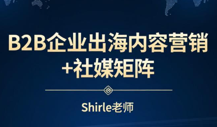 Shirley老师主讲 B2B企业出海 内容营销与社媒矩阵实战