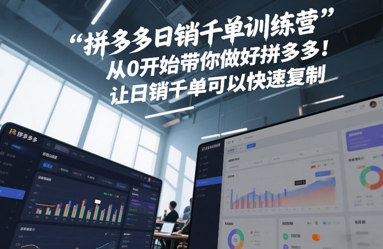 拼多多日销千单实战训练、零基础快速入门、高效复制爆单模式