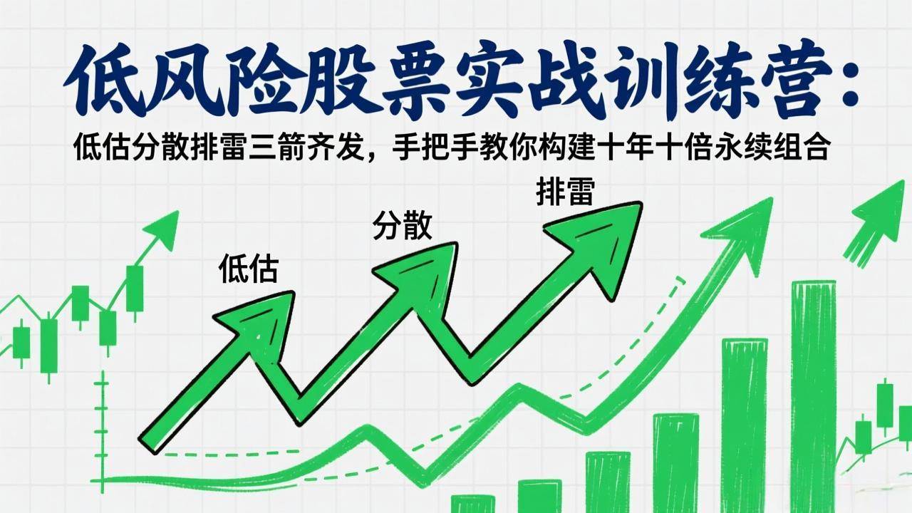 低风险股票实战训练营、低估分散排雷三箭齐发、手把手构建十年十倍永续组合