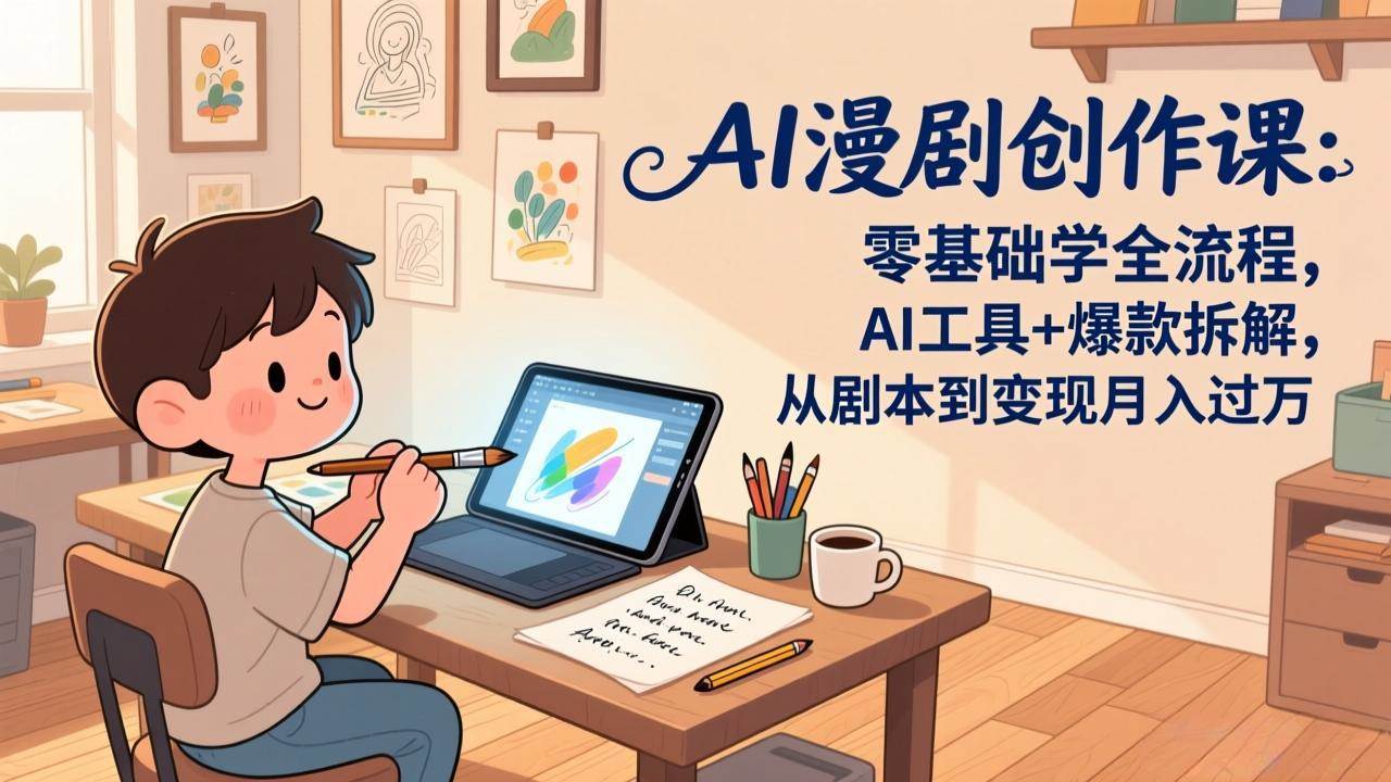 AI漫剧创作全流程、零基础掌握AI工具、爆款拆解到月入过万