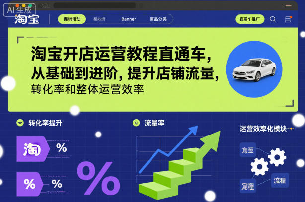 淘宝直通车运营教程、从基础到进阶实战、提升流量转化与店铺效率