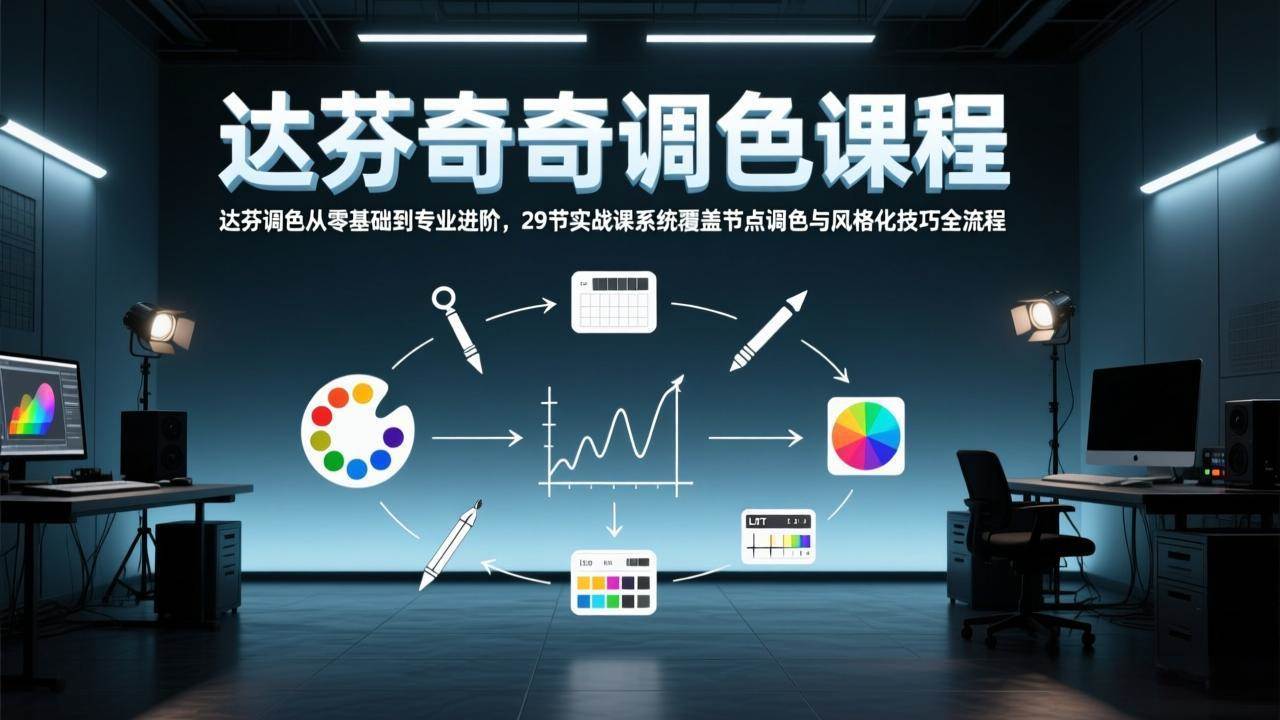 （17484期）达芬奇调色从零基础到专业进阶，29节实战课系统覆盖节点调色与风格化技巧全流程