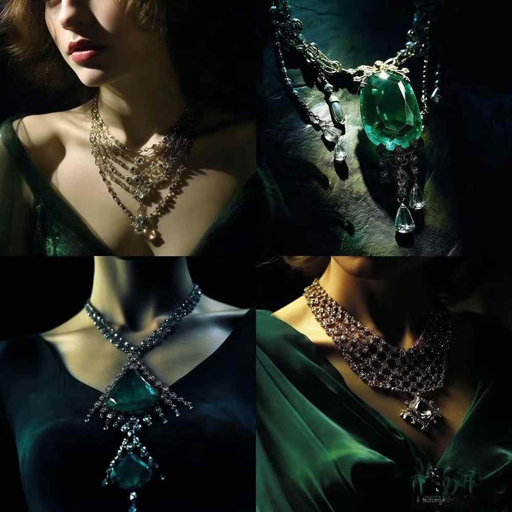 （17272期）460+专业Midjourney珠宝摄影AI提示词+成效果图，戒指/项链/耳环/手链/宝石/及奢侈配饰等全品类（4）