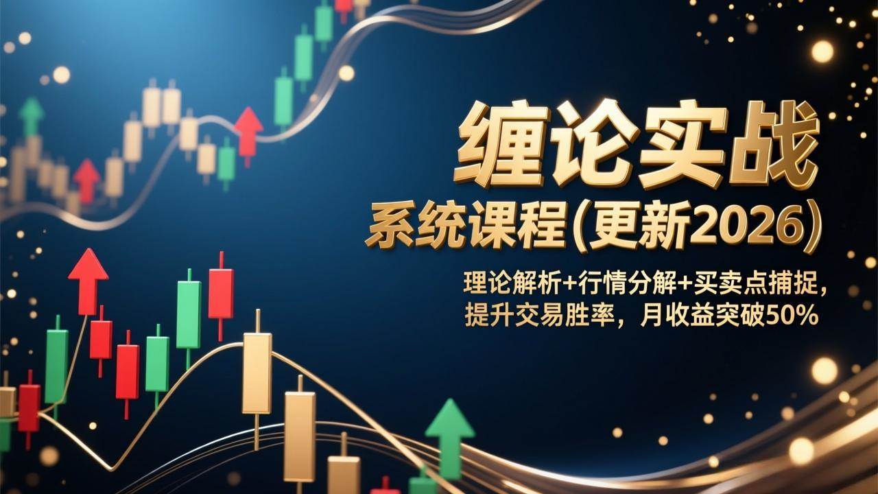 (17136期)缠论实战系统课程(更新2026),理论解析+行情分解+买卖点捕捉,提升交易胜率,月收益突破50%