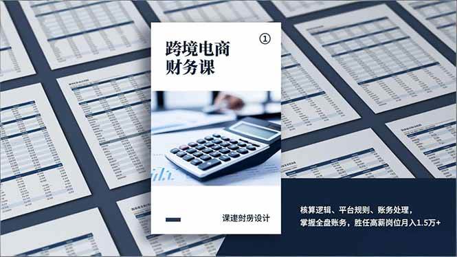 （17036期）跨境电商财务课，核算逻辑、平台规则、账务处理，掌握全盘账务，胜任高薪岗位月入1.5万+