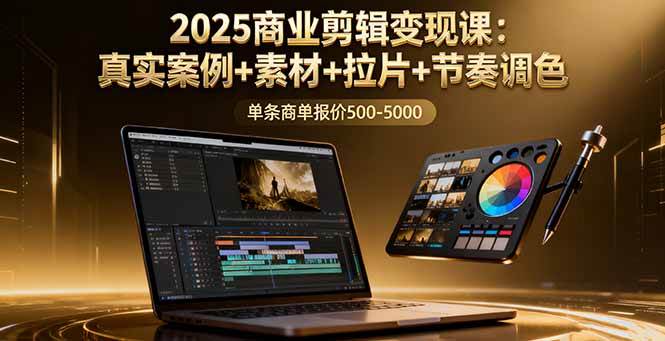 (16130期)2025商业剪辑变现课:真实案例+素材+拉片+节奏调色,单条商单报价500-5000 (16130期)2025商业剪辑变现课:真实案例+素材+拉片+节奏调色,单条商单报价500-5000