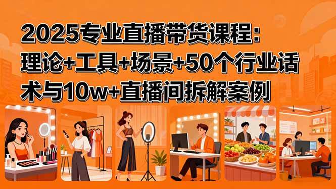 (15988期)2025专业直播带货课程:理论+工具+场景+50个行业话术与10w+直播间拆解案例 (15988期)2025专业直播带货课程:理论+工具+场景+50个行业话术与10w+直播间拆解案例