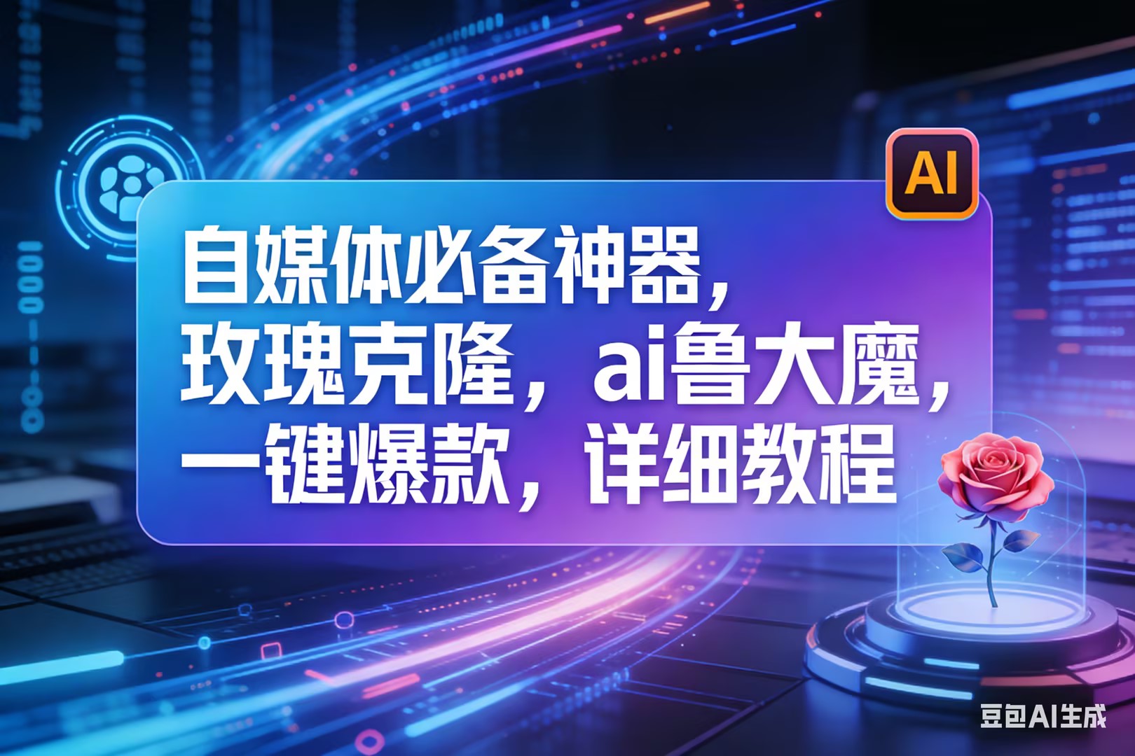 (17721期)玫瑰克隆工具,ai鲁大魔,自媒体必备神器,一键爆款,详细教程。