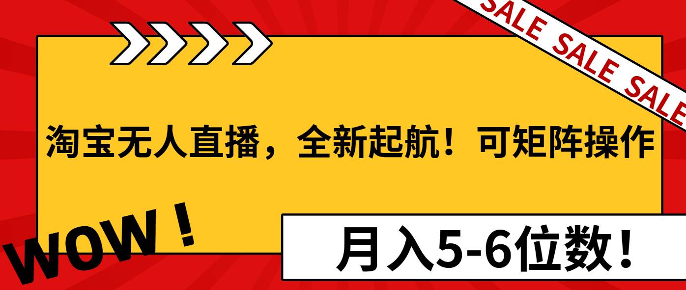 (13946期)淘宝无人直播,全新起航!可矩阵操作,月入5-6位数! (13946期)淘宝无人直播,全新起航!可矩阵操作,月入5-6位数!