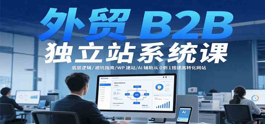 外贸B2B独立站系统课：底层逻辑/避坑指南/WP建站/AI辅助从0到1搭建高转化网站