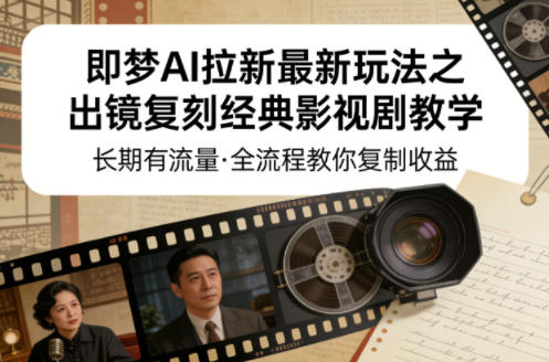 即梦AI拉新最新玩法之出镜复刻经典影视剧教学,长期有流量,全流程教你复制收益 即梦AI拉新最新玩法之出镜复刻经典影视剧教学,长期有流量,全流程教你复制收益