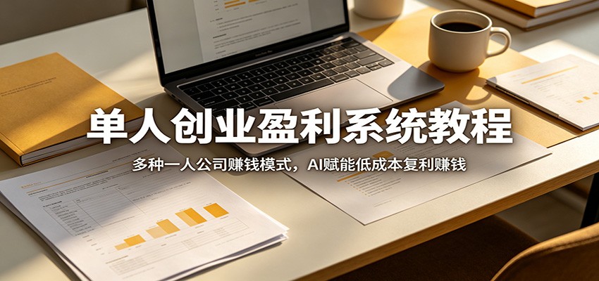 单人创业系统教程，一人公司模式，AI赋能低成本复利