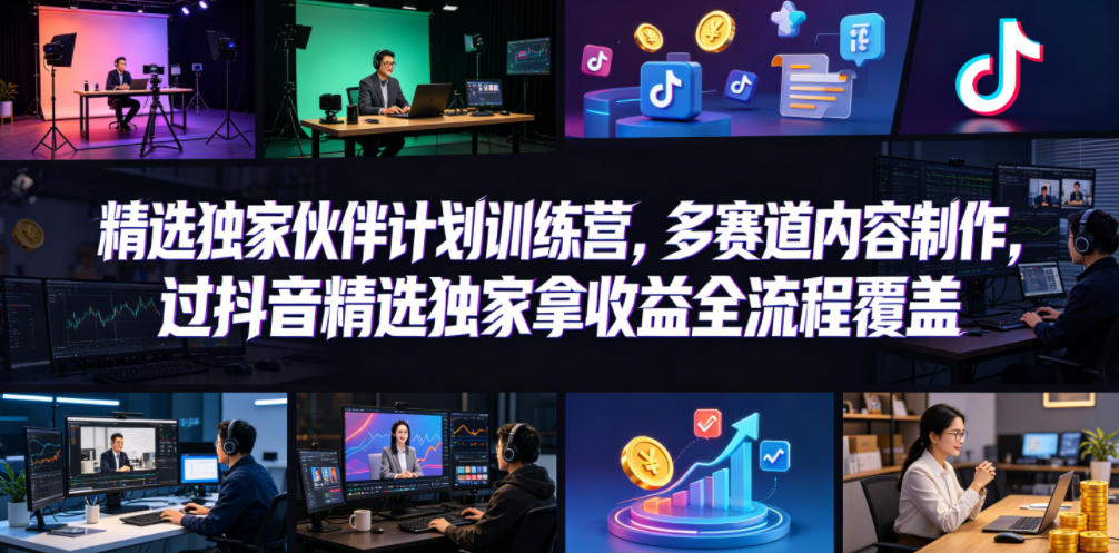 小豁食堂伙伴计划训练营，多赛道内容制作，精选独家收益全流程