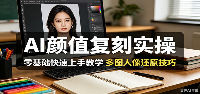 AI颜值复刻实操，零基础快速上手，多图人像还原