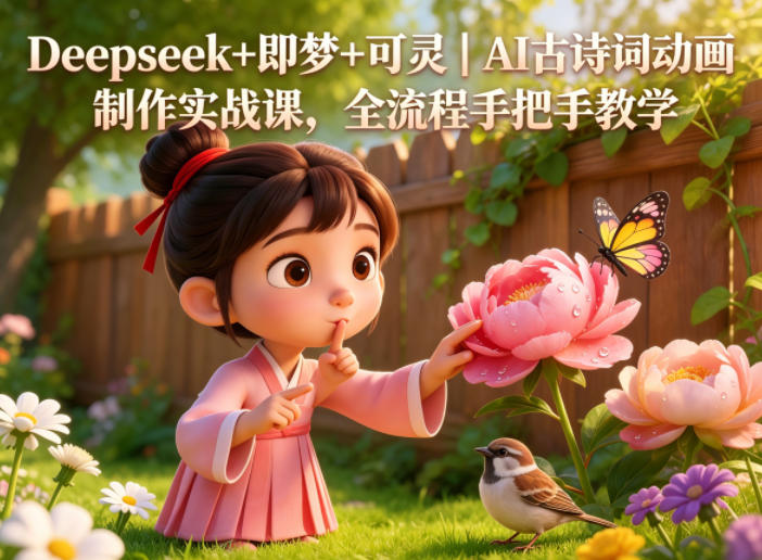 AI古诗词动画,全流程教学,Deepseek即梦可灵